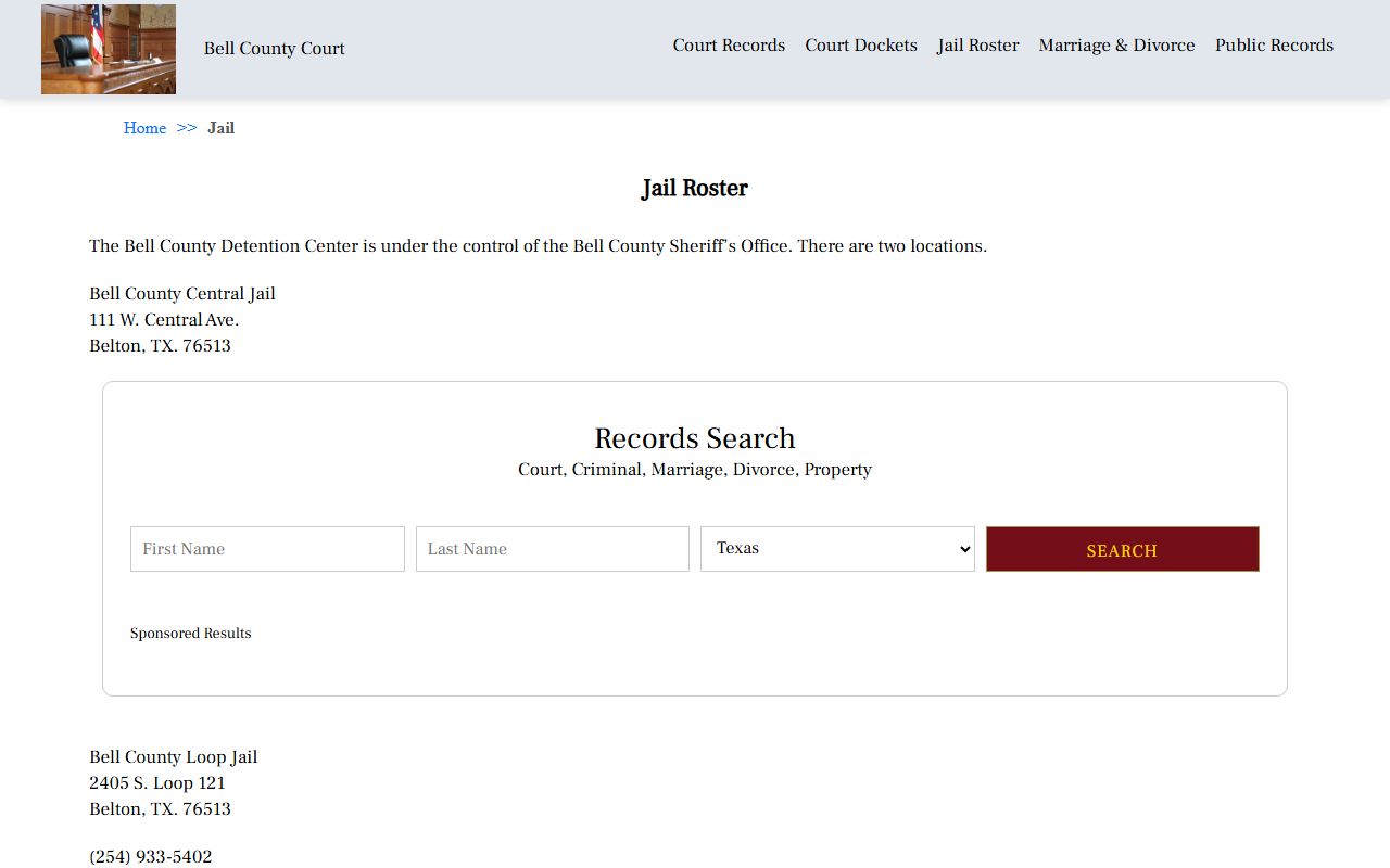 Bell County Jail Mugshots