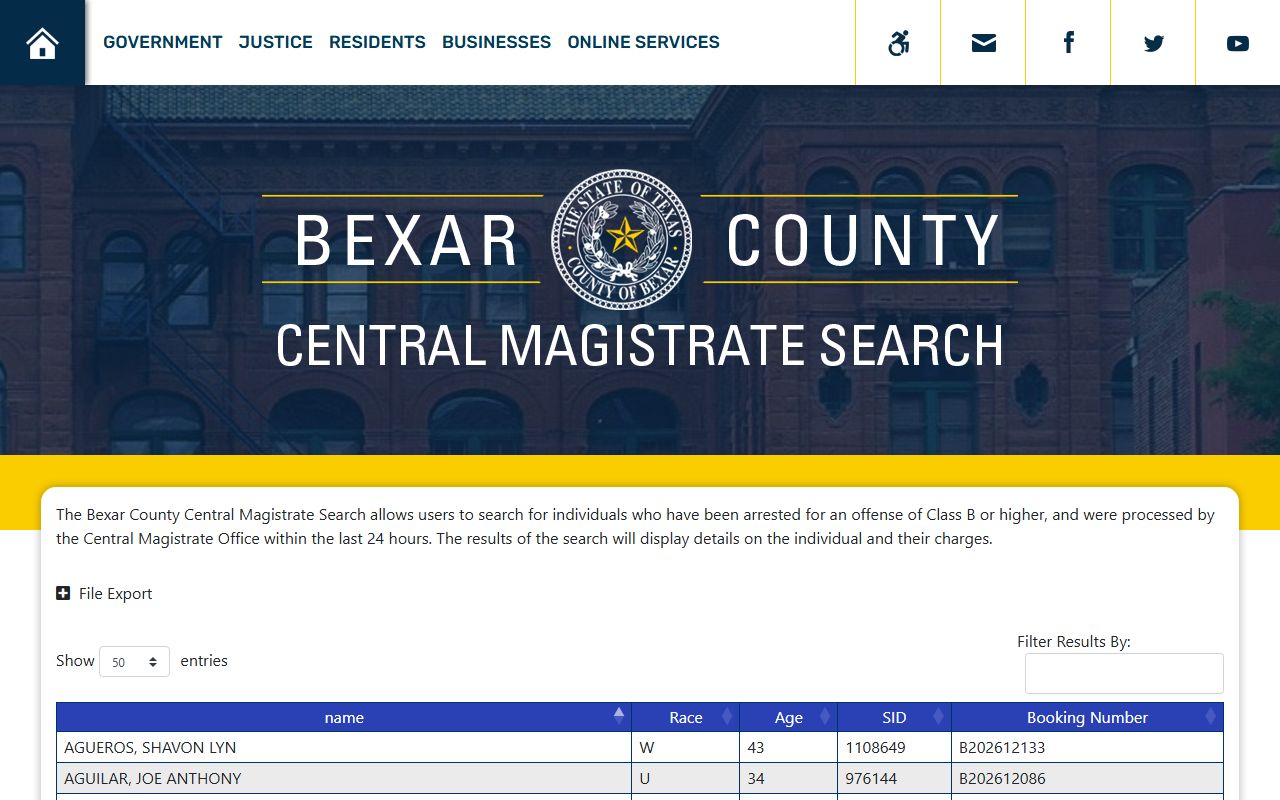 Bexar County Jail Mugshots