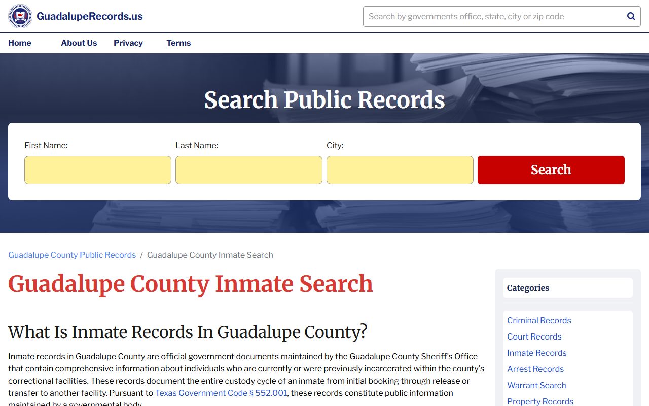 Guadalupe County Jail Mugshots