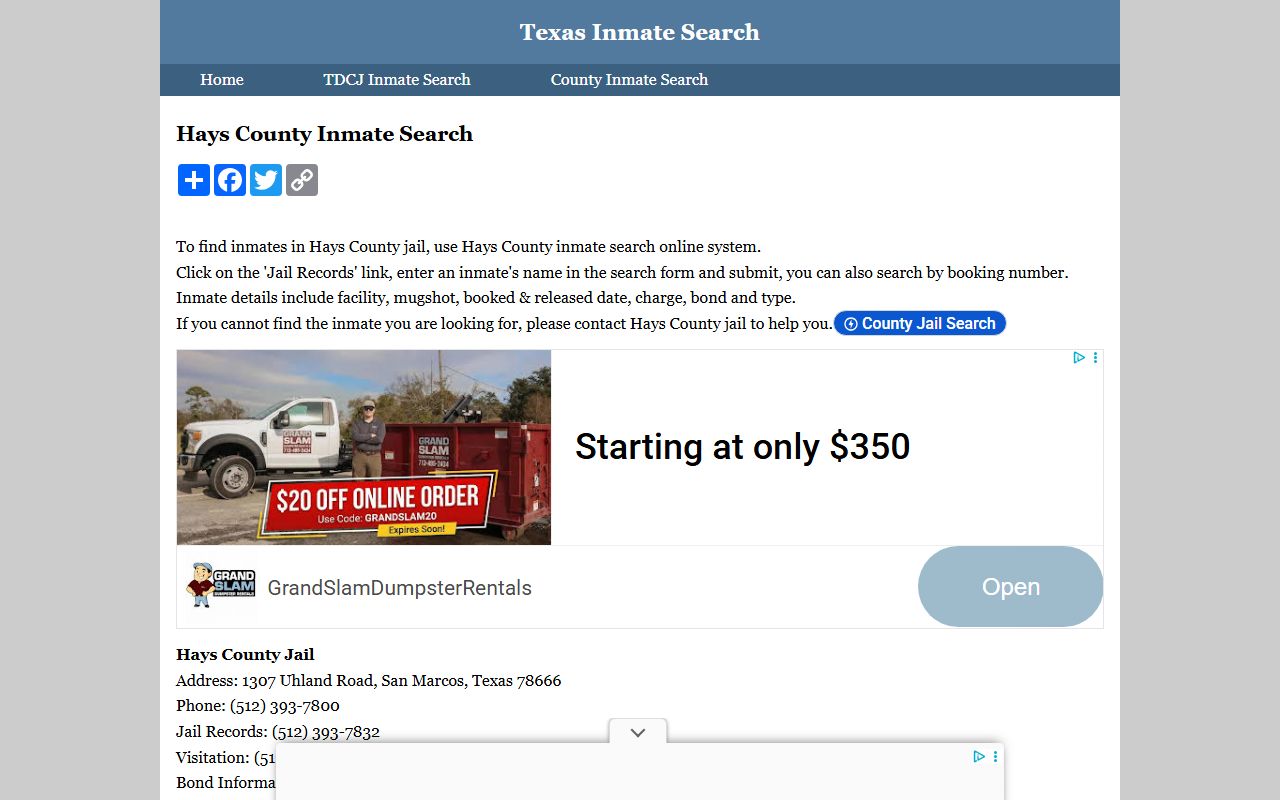 Hays County Jail Mugshots